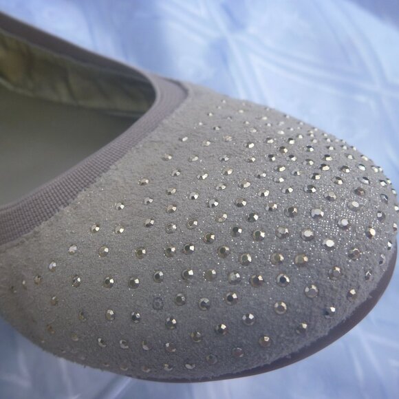 New Jessica Simpson 9.5 Sandaze Ballet Flat Gold Crystals Elastic Sparkle - Picture 7 of 14